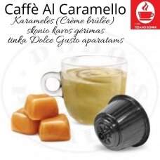 Caffè Al Caramello – karameles (Crème brûlée) garšu Kafijas dzēriena kapsulas – sadērigas ar DOLCE GUSTO aparātiem