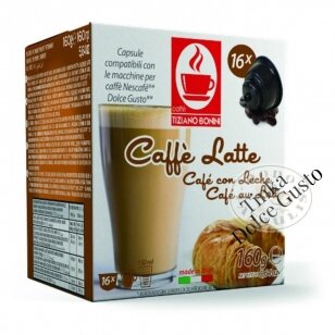 Caffè Bonini Caffe Latte – Kava su pienų, kavos kapsulės – Dolce Gusto®* aparatams