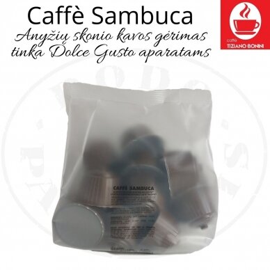 Caffè Sambuca – Anīsa kafijas dzērienu kapsulas – sadērigas ar DOLCE GUSTO aparātiem 1