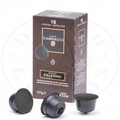 Caffè Carracci, Espresso Palermo, Kafijas kapsulas – sadērigas ar DOLCE GUSTO aparātiem