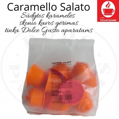 Caramello Salato – Kafijas dzēriens ar sālītas karameles garšu kapsulas – sadērigas ar DOLCE GUSTO aparātiem 1