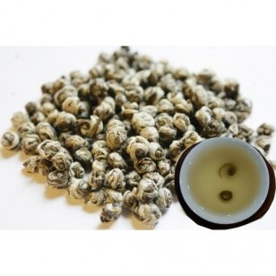 “Dragon pearls” – Jazminų skonio žalioji arbata mažais rutuliukais, 50 g