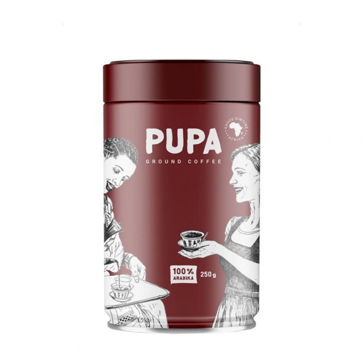 Ground coffee - AFRIKA "PUPA", 250g in can Ground coffee - AFRIKA "PUPA", 250g in can