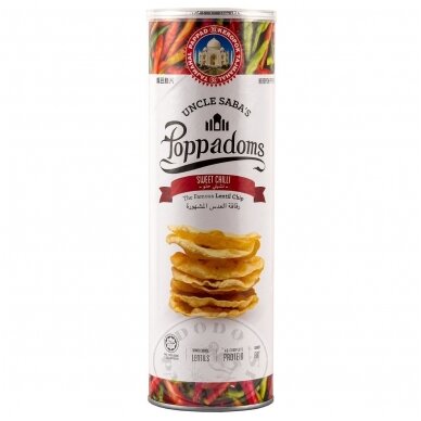 Poppadoms – Lentils chips – Sweet chili flavour, 70 g