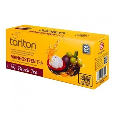 Mangosteen Tarlton ceilonas melnā tēja maisiņos, 25 gab