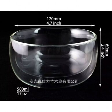 Matcha dvigubas stiklinis dubenėlis, Matcha Bowl 500ml 1 Matcha dvigubas stiklinis dubenėlis, Matcha Bowl 500ml 1