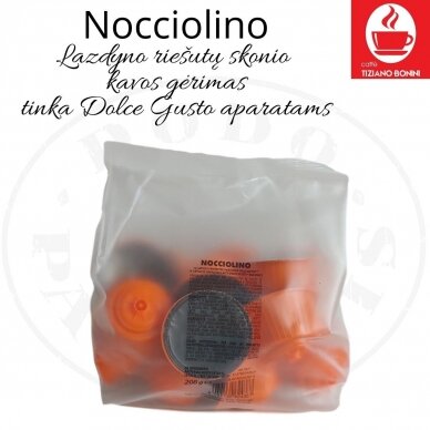 Nocciolino – Lazdyno riešutų skonio kavos gėrimo kapsulės – Tinka DOLCE GUSTO aparatams