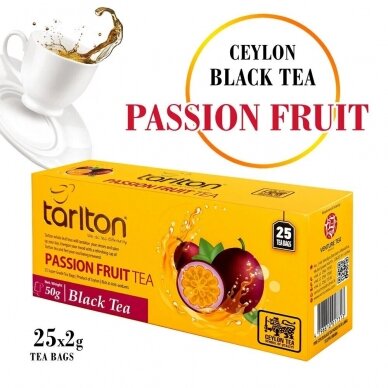 Pasion Fruit Tarlton ceilono juodoji arbata maišeliuose, 25vnt 1