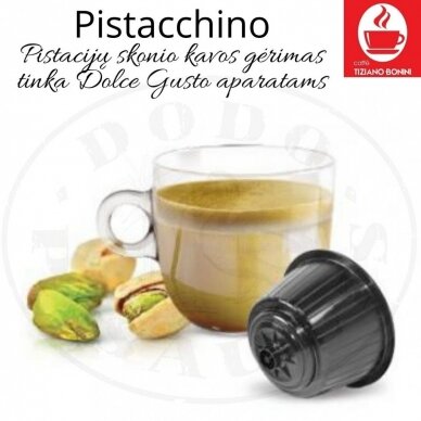 Pistacchino – pistāciju garšu Kafijas dzēriena kapsulas – sadērigas ar DOLCE GUSTO aparātiem