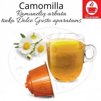Ramunėlių arbata (Camomilla) –  Arbatos kapsulės – Tinka Dolce Gusto aparatams