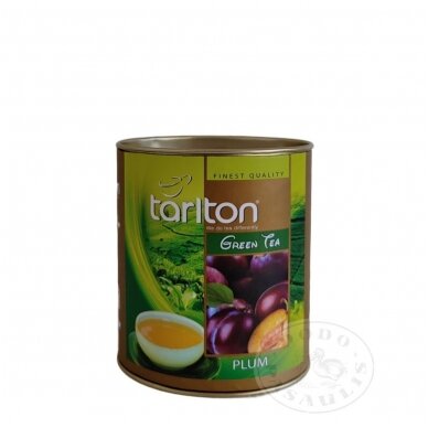Slyvų skonio žalioji arbata, (biri, didelių lapeliais), 100g – Plum Green tea – TARLTON