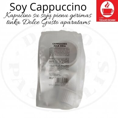 Caffe Bonini – Soy Cappuccino – Cappuccino with soy milk – soluble coffee drink capsules – Suitable for DOLCE GUSTO machines 1 Caffe Bonini – Soy Cappuccino – Cappuccino with soy milk – soluble coffee drink capsules – Suitable for DOLCE GUSTO machines 1